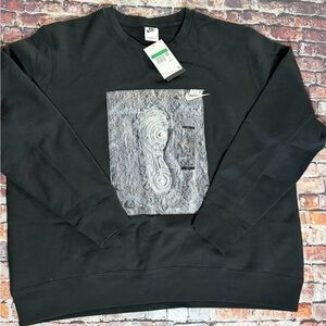 Nike Men's Black Crewneck Sweater with Graphic
